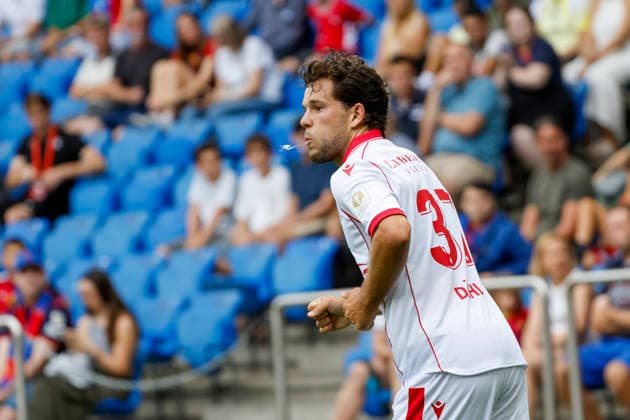 Lucien Dähler (FC Thun, 37) , Schweiz, Fussball, Super League, 3.Spieltag, 2026 2027, FC Basel 1893 vs. FC Thun, 09.08.2026, Basel Sankt Jakob Park Schweiz Copyright: xGrantxHubbsx