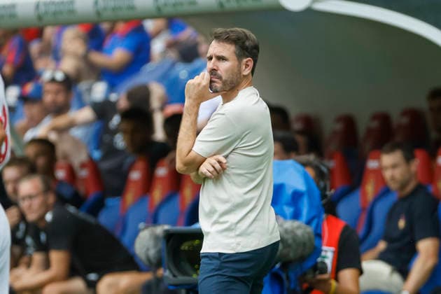 Gian-Luca Privitelli (FC Thun, Trainer) , Schweiz, Fussball, Super League, 3.Spieltag, 2026 2027, FC Basel 1893 vs. FC Thun, 09.08.2026, Basel Sankt Jakob Park Schweiz Copyright: xGrantxHubbsx