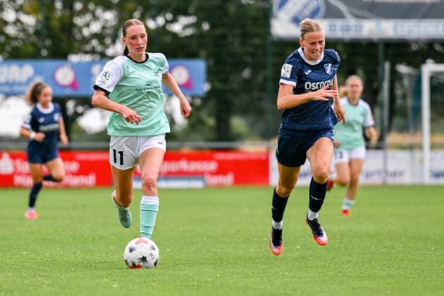 09.08.2026, Fußball, 2. Frauen-Bundesliga, 2026 2027, 2. Spieltag,SC Sand - SG 99 Andernach Ina Keller (im mintfarbenen Trikot) mit ihrem ersten Startelf-Einsatz.