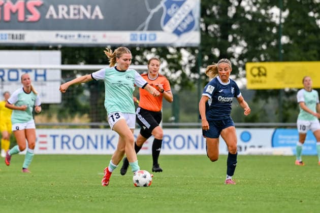 09.08.2026, Fußball, 2. Frauen-Bundesliga, 2026 2027, 2. Spieltag,SC Sand - SG 99 Andernach Marlene Ganßer (am Ball) brachte die Bäckermädchen in Führung.