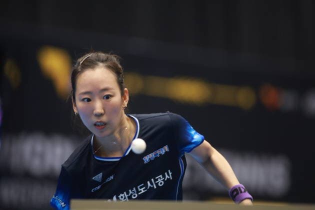 2026 WTT Europe Smash - Sweden - Qualifications Day 2 Yang Ha Eun of South Korea competes against Syndrela Das of India during the women s singles qualifying round 2 at the 2026 Europe Smash at the Baltiska Hallen in Malmo, Sweden, on August 9, 2026. Malmo Sweden  Copyright: xRemyxGrosx originalFilename:gros-europesm260809_npu1j
