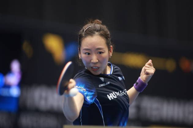 2026 WTT Europe Smash - Sweden - Qualifications Day 2 Yang Ha Eun of South Korea competes against Syndrela Das of India during the women s singles qualifying round 2 at the 2026 Europe Smash at the Baltiska Hallen in Malmo, Sweden, on August 9, 2026. Malmo Sweden  Copyright: xRemyxGrosx originalFilename:gros-europesm260809_npxft