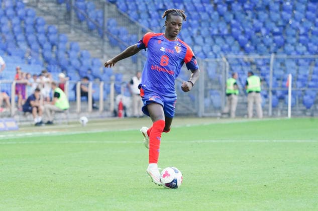 09.08.2026 Schweiz Fussball Herren Super League Saison 2026-2027 FC Basel - FC Thun 4:2 Bild , Asane Sow 8FC Basel Einzelbild Aktion