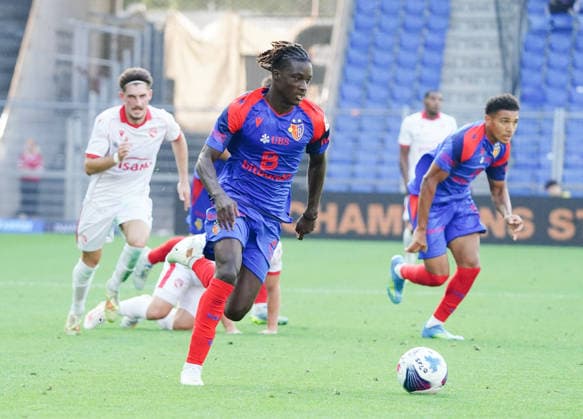09.08.2026 Schweiz Fussball Herren Super League Saison 2026-2027 FC Basel - FC Thun 4:2 Bild , Asane Sow 8FC Basel Einzelbild Aktion