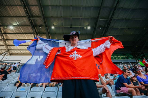 AMERICAN FOOTBALL - EFA, Raiders vs Musketeers INNSBRUCK,AUSTRIA,09.AUG.26 - AMERICAN FOOTBALL - EFA, Raiders Tirol vs Paris Musketeers. Image shows fans.  GEPAxpictures xOleskiixMarusyk