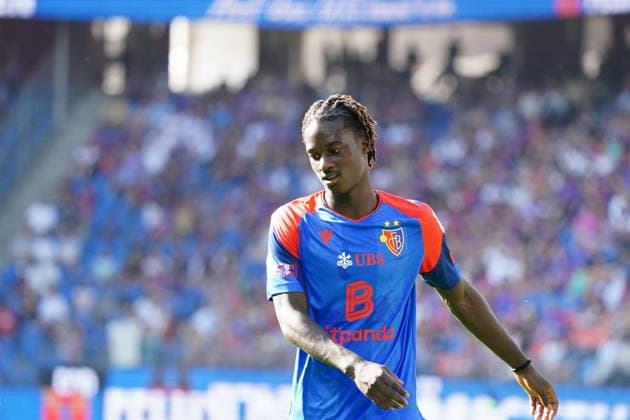09.08.2026 Schweiz Fussball Herren Super League Saison 2026-2027 FC Basel - FC Thun 4:2 Bild , Asane Sow FC Basel Aktion Einzelbild