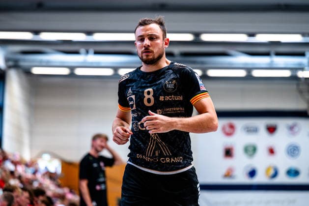 09.08.2026, xdobgx, Handball Heide-Cup 2026, HOJ Elite - Provence Aix v.l. Gabriel Loesch (PAUC Handball, 8) Portrait, Portraet, Einzelbild Schneverdingen