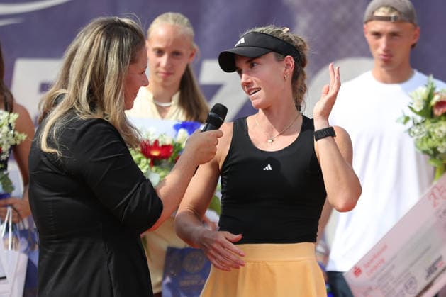 Leipzig Open 2026, ITF-Finale: Ida Wobker vs. Irene Burillo, 09.08.2026 Irene Burillo (Spanien ESP) beim Interview vor der Siegerehrung. Leipzig Open 2026, ITF World Tennis Tour, 09.08.2026 auf der Anlage des Leipziger Tennisclubs 1990 in der Sportforum-Nordanlage. Copyright: xBEAUTIFULxSPORTS JanxKaeferx