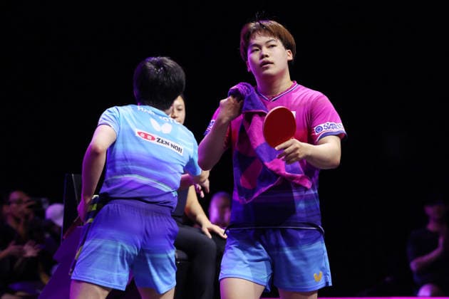 (L-R) Tomokazu Harimoto, Sora Matsushima (JPN), AUGUST 9, 2026 - Table tennis, Tischtennis : WTT Champions Yokohama 2026 Men s Singles Semi-final at Yokohama BUNTAI, Kanagawa, Japan.  aflo_340496963 YUTAKAx