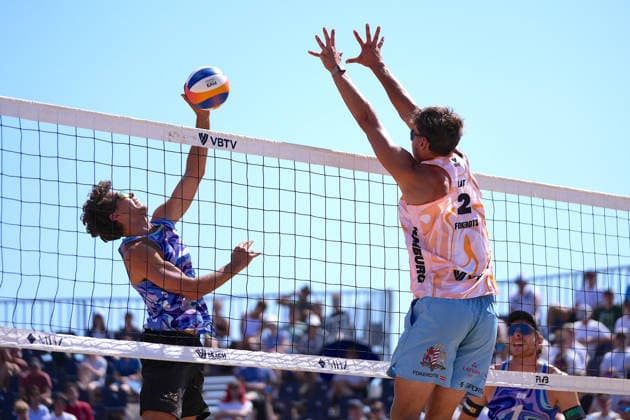 Lui Wüst ( GER ) Kristians Fokerots ( LAT ) during the Beachvolleyball Elite 16 Tournament at Rennbahn Hamburg-Horn, Hamburg. Copyright: xJuliaxKneisslx xSPPx Sportspressphoto_SPR203668