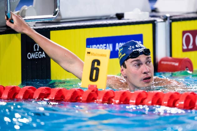 260810 Elias Persson of Sweden in men™s 50 meters butterfly swimming heats during day eleven of the 2026 European Aquatics Championships on August 10, 2026 in Saint-Denis. Photo: Joel Marklund BILDBYRAN kod JM JM0838 bbeng simning swimming svomming 2026 european aquatics championships em Sverige Sweden Copyright: JOELxMARKLUND BB260810JM012