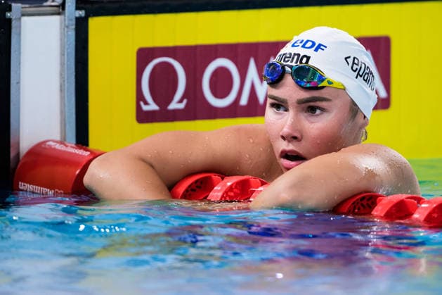 260810 Sandra Maria Balto of Norway after competing in women™s 100 meters freestyle swimming heats during day eleven of the 2026 European Aquatics Championships on August 10, 2026 in Saint-Denis. Photo: Joel Marklund BILDBYRAN kod JM JM0838 bbeng simning swimming svomming 2026 european aquatics championships em dam Norge Copyright: JOELxMARKLUND BB260810JM021