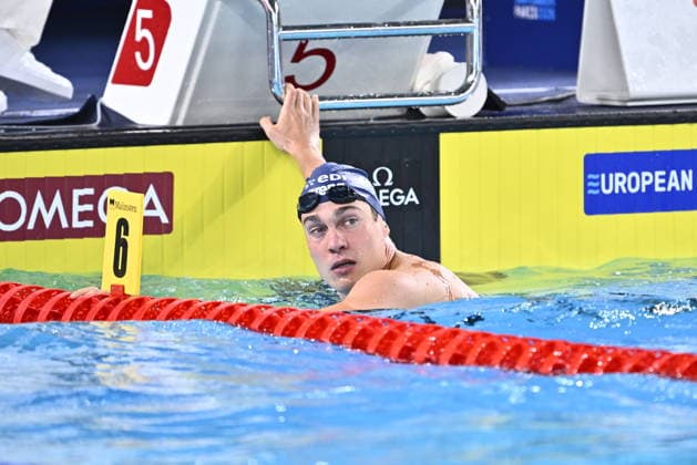 PARIS, FRANCE 20260810 Elias Persson in the 50 meter butterfly, during the European Swimming Championships in Paris.