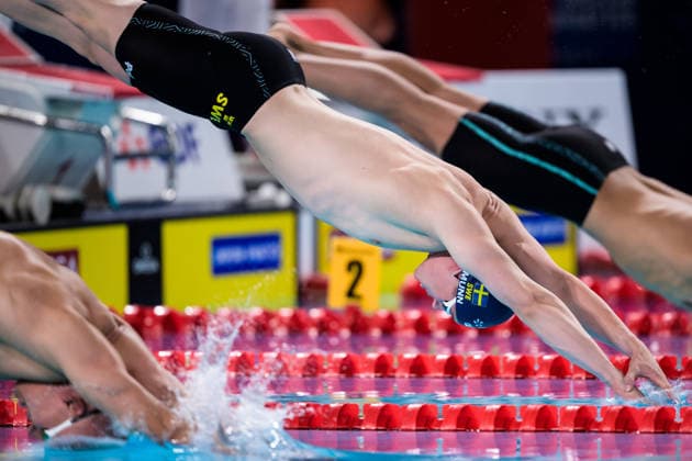 260810 Oliver Munn of Sweden competes in men™s 100 meters breaststroke swimming heats during day eleven of the 2026 European Aquatics Championships on August 10, 2026 in Saint-Denis. Photo: Joel Marklund BILDBYRAN kod JM JM0838 bbeng simning swimming svomming 2026 european aquatics championships em Sverige Sweden Copyright: JOELxMARKLUND BB260810JM045