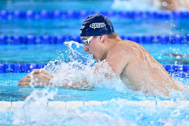 PARIS, FRANCE 20260810 Oliver Munn in the 100 meter breaststroke, during the European Swimming Championships in Paris.