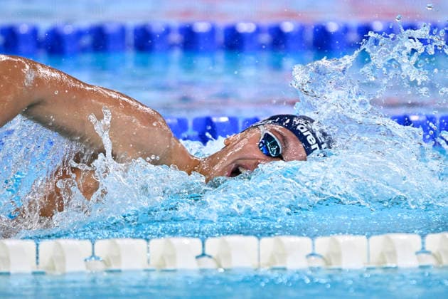 PARIS, FRANCE 20260810 Ludvig Bartolek in the 4 * 200 meter freestyle, during the European Swimming Championships in Paris.