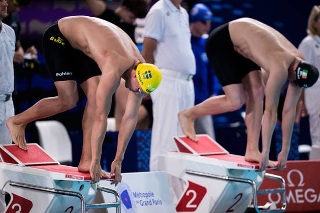260810 Robin Hanson of Sweden competes in men™s 4x200 meters freestyle swimming relay heats during day eleven of the 2026 European Aquatics Championships on August 10, 2026 in Saint-Denis. Photo: Joel Marklund BILDBYRAN kod JM JM0838 bbeng simning swimming svomming 2026 european aquatics championships em lagkapp Sverige Sweden Copyright: JOELxMARKLUND BB260810JM100