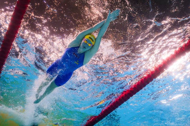 260810 Thilda Häll of Sweden competes in women™s 4x200 meters freestyle swimming relay heats during day eleven of the 2026 European Aquatics Championships on August 10, 2026 in Saint-Denis. Photo: Joel Marklund BILDBYRAN kod JM JM0838 bbeng simning swimming svomming 2026 european aquatics championships em dam Sverige lagkapp Copyright: JOELxMARKLUND BB260810JM132