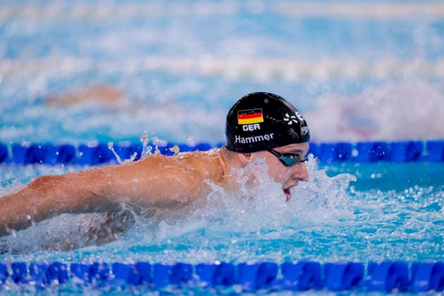 France, Paris, Centre Aquatique Olympique Metropole du Grand Paris, 10.08.2026, European Aquatics Championships Artistic Swimming, Day 11, Morning Session, Finn Hammer of Germany, Photo by Eibner Pressefoto Tino Henschel European Aquatics Championships Artistic Swimming, Day 11, Morning Session Paris Copyright: xEibnerxPressefotox