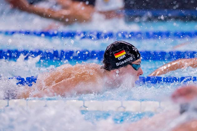 France, Paris, Centre Aquatique Olympique Metropole du Grand Paris, 10.08.2026, European Aquatics Championships Artistic Swimming, Day 11, Morning Session, Cedric Buessing of Germany, Photo by Eibner Pressefoto Tino Henschel European Aquatics Championships Artistic Swimming, Day 11, Morning Session Paris Copyright: xEibnerxPressefotox