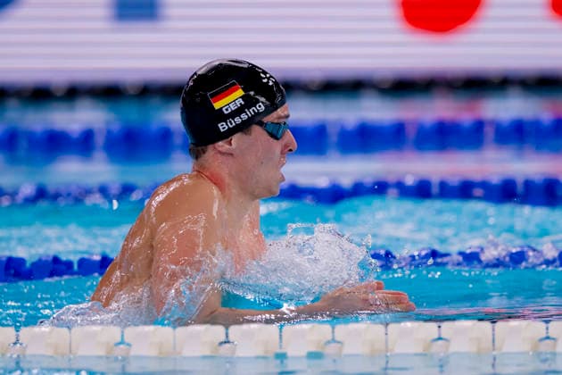 France, Paris, Centre Aquatique Olympique Metropole du Grand Paris, 10.08.2026, European Aquatics Championships Artistic Swimming, Day 11, Morning Session, Cedric Buessing of Germany, Photo by Eibner Pressefoto Tino Henschel European Aquatics Championships Artistic Swimming, Day 11, Morning Session Paris Copyright: xEibnerxPressefotox