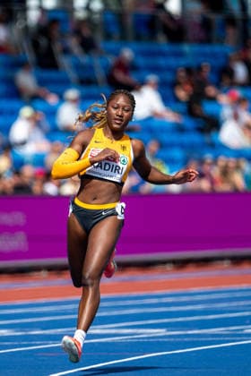 10.08.2026, GBR, Leichtathletik, Europameisterschaft 2026, Morgensession Tag 1, Birmingham Chelsea Kadiri ( Deutschland ), 100 Meter Sprint Damen, Vorlauf Birmingham Alexander Stadium England Großbritannien Copyright: xNordphoto Memmlerx