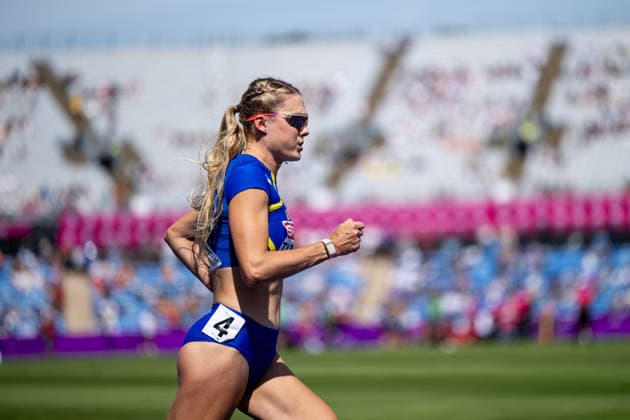 10.08.2026, GBR, Leichtathletik, Europameisterschaft 2026, Morgensession Tag 1, Birmingham Viktoriya Tkachuk ( Ukraine ), 400 Meter Hürden Damen, Vorlauf Birmingham Alexander Stadium England Großbritannien Copyright: xNordphoto Memmlerx