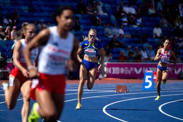 10.08.2026, GBR, Leichtathletik, Europameisterschaft 2026, Morgensession Tag 1, Birmingham Viktoriya Tkachuk ( Ukraine ), 400 Meter Hürden Damen, Vorlauf Birmingham Alexander Stadium England Großbritannien Copyright: xNordphoto Memmlerx