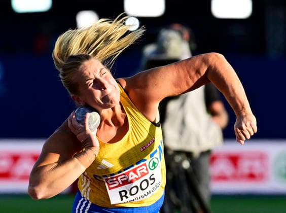 BIRMINGHAM, STORBRITANNIEN 20260810 Sveriges Fanny Roos under damernas final i kula under friidrotts-EM pa Alexander Stadium i Birmingham.