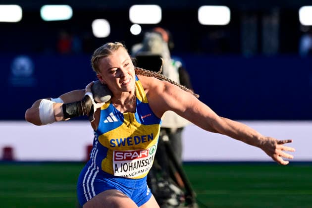BIRMINGHAM, UNITED KINGDOM 20260810 Sweden s Axelina Johansson during the women s shot put final at the European Athletics Championships at Alexander Stadium in Birmingham.