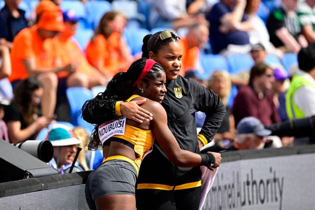 Nina NDUBUISI (Germany, SG Schorndorf 1846, SHOT PUT Women) und Yemisi MABRY (Germany, MTG Mannheim, SHOT PUT Women) GBR, European Athletics Championships, Athletics, 10.08.2026, GBR, European Athletics Championships, Athletics, 10.08.2026, Birmingham Copyright: xEibnerxPressefoto JanxPapenfussx EP_JPS