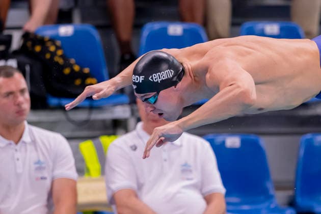France, Paris, Centre Aquatique Olympique Metropole du Grand Paris, 10.08.2026, European Aquatics Championships Artistic Swimming, Day 11, Morning Session, Josha Salchow, SV Nikar Heidelberg, Germany, Photo by Eibner Pressefoto Tino Henschel European Aquatics Championships Artistic Swimming, Day 11, Morning Session Paris Copyright: xEibnerxPressefotox