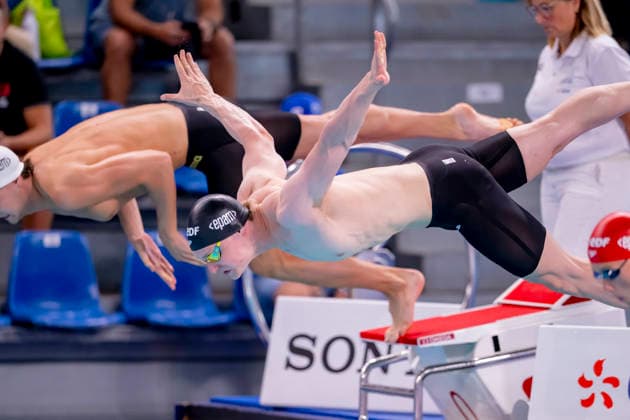 France, Paris, Centre Aquatique Olympique Metropole du Grand Paris, 10.08.2026, European Aquatics Championships Artistic Swimming, Day 11, Morning Session, Mads Ole Eidam, Potsdamer SV, Germany, Photo by Eibner Pressefoto Tino Henschel European Aquatics Championships Artistic Swimming, Day 11, Morning Session Paris Copyright: xEibnerxPressefotox