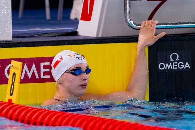 France, Paris, Centre Aquatique Olympique Metropole du Grand Paris, 10.08.2026, European Aquatics Championships Artistic Swimming, Day 11, Morning Session, Kornelia Fiedkiewicz of Poland, Photo by Eibner Pressefoto Tino Henschel European Aquatics Championships Artistic Swimming, Day 11, Morning Session Paris Copyright: xEibnerxPressefotox