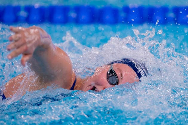 France, Paris, Centre Aquatique Olympique Metropole du Grand Paris, 10.08.2026, European Aquatics Championships Artistic Swimming, Day 11, Morning Session, Iris Julia Berger of Austria, Photo by Eibner Pressefoto Tino Henschel European Aquatics Championships Artistic Swimming, Day 11, Morning Session Paris Copyright: xEibnerxPressefotox