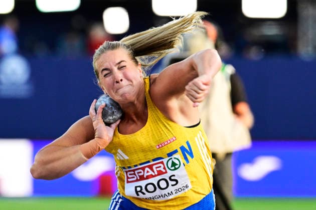 BIRMINGHAM, UNITED KINGDOM 20260810 Sweden s Fanny Roos during the women s shot put final at the European Athletics Championships at Alexander Stadium in Birmingham.