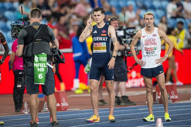 260810 Jakob Ingebritsen of Norway competes in men s 5000 meter during day 1 of the 2026 European Athletics Championships on August 10, 2026 in Birmingham. Photo: Maxim Thore BILDBYRAN kod MT MT1064 friidrott athletics friidrett friidrotts-em em friidretts-em 2026 european athletics championships 1 bbeng norge Copyright: MAXIMxTHORE BB260810MT132