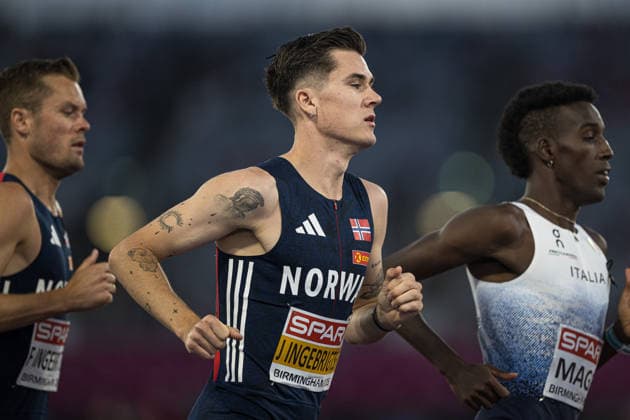 260810 Jakob Ingebritsen of Norway competes in men s 5000 meter during day 1 of the 2026 European Athletics Championships on August 10, 2026 in Birmingham. Photo: Maxim Thore BILDBYRAN kod MT MT1064 friidrott athletics friidrett friidrotts-em em friidretts-em 2026 european athletics championships 1 bbeng norge Copyright: MAXIMxTHORE BB260810MT136