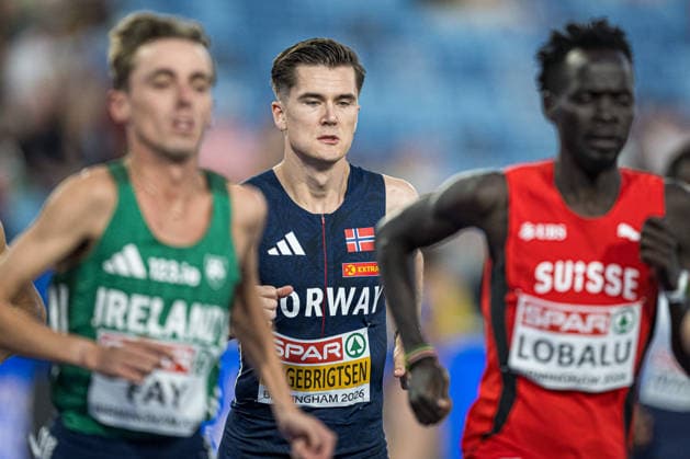 260810 Jakob Ingebritsen of Norway competes in men s 5000 meter during day 1 of the 2026 European Athletics Championships on August 10, 2026 in Birmingham. Photo: Maxim Thore BILDBYRAN kod MT MT1064 friidrott athletics friidrett friidrotts-em em friidretts-em 2026 european athletics championships 1 bbeng norge Copyright: MAXIMxTHORE BB260810MT134