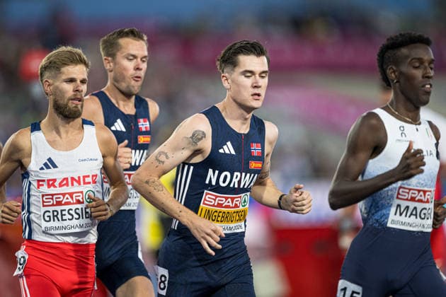 260810 Jakob Ingebritsen of Norway competes in men s 5000 meter during day 1 of the 2026 European Athletics Championships on August 10, 2026 in Birmingham. Photo: Maxim Thore BILDBYRAN kod MT MT1064 friidrott athletics friidrett friidrotts-em em friidretts-em 2026 european athletics championships 1 bbeng norge Copyright: MAXIMxTHORE BB260810MT137
