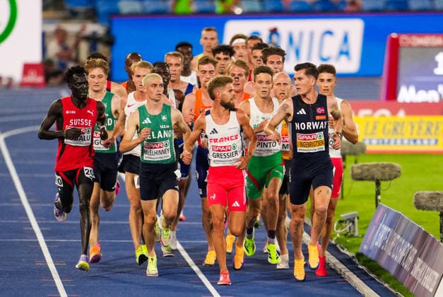 2026 European Outdoor Athletics Championships, Day 1, Birmingham, England 20260810 Jakob Asserson Ingebrigtsen in the men’s 5,000-meter final at the 2026 European Athletics Championships at Alexander Stadium in Birmingham on Monday. Photo: Beate Oma Dahle, NTB, Birmingham, England. EDITORIAL USE ONLY. RESTRICTED USE FOR BETTING COMPANIES  Copyright: xBeatexOmaxDahlex xNTBx