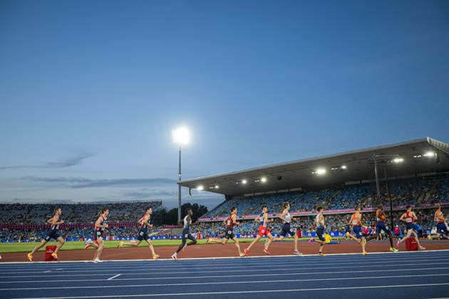 260810 Filip Mangen Ingebrigtsen of Norway, Andreas Fjeld Halvorsen of Norway and Jakob Asserson Ingebrigtsen of Norway compete in men s 5000 meter during day 1 of the 2026 European Athletics Championships on August 10, 2026 in Birmingham. Photo: Mathias Bergeld BILDBYRAN kod MB MT1064 friidrott athletics friidrett friidrotts-em em friidretts-em 2026 european athletics championships 1 bbeng norge Copyright: MATHIASxBERGELD BB260810MB100