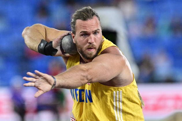BIRMINGHAM, UNITED KINGDOM 20260810 Wictor Petersson during the men s shot put qualifying at the European Athletics Championships at Alexander Stadium in Birmingham.