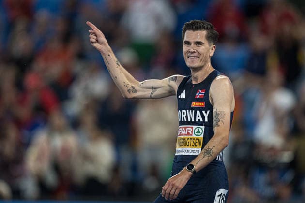 260810 Jakob Asserson Ingebrigtsen of Norway celebrates after men s 5000 meter in during day 1 of the 2026 European Athletics Championships on August 10, 2026 in Birmingham. Photo: Mathias Bergeld BILDBYRAN kod MB MT1064 friidrott athletics friidrett friidrotts-em em friidretts-em 2026 european athletics championships 1 bbeng jubel norge Copyright: MATHIASxBERGELD BB260810MB104