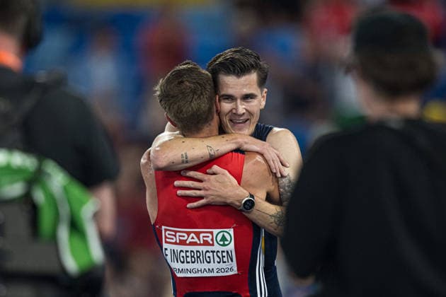 260810 Jakob Asserson Ingebrigtsen of Norway celebrates after men s 5000 meter in during day 1 of the 2026 European Athletics Championships on August 10, 2026 in Birmingham. Photo: Mathias Bergeld BILDBYRAN kod MB MT1064 friidrott athletics friidrett friidrotts-em em friidretts-em 2026 european athletics championships 1 bbeng jubel norge Copyright: MATHIASxBERGELD BB260810MB105