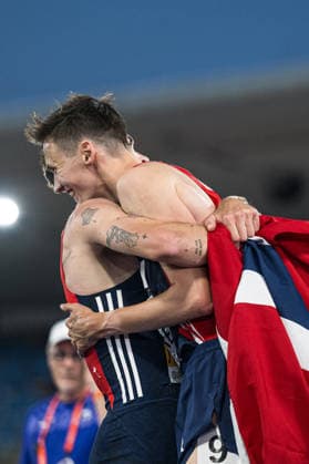 260810 Jakob Asserson Ingebrigtsen of Norway celebrates after men s 5000 meter in during day 1 of the 2026 European Athletics Championships on August 10, 2026 in Birmingham. Photo: Mathias Bergeld BILDBYRAN kod MB MT1064 friidrott athletics friidrett friidrotts-em em friidretts-em 2026 european athletics championships 1 bbeng norge jubel Copyright: MATHIASxBERGELD BB260810MB110