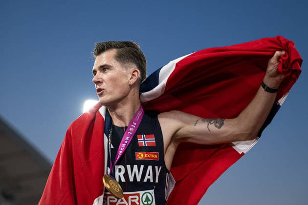 260810 Jakob Asserson Ingebrigtsen of Norway celebrates after men s 5000 meter in during day 1 of the 2026 European Athletics Championships on August 10, 2026 in Birmingham. Photo: Mathias Bergeld BILDBYRAN kod MB MT1064 friidrott athletics friidrett friidrotts-em em friidretts-em 2026 european athletics championships 1 bbeng jubel norge Copyright: MATHIASxBERGELD BB260810MB111