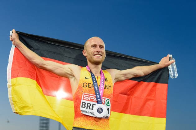 BIRMINGHAM, GREAT BRITAIN - August 10: Florian Bremm (Germany) after finishing second at the 5000 metres run during the European Athletics Championships 2026 at Alexander Stadium in Birmingham, Great Britain (Photo by Sven Beyrich Sports Press Photo) Copyright: xSvenxBeyrich SportsxPressxPhotox Sportspressphoto_SPR204146