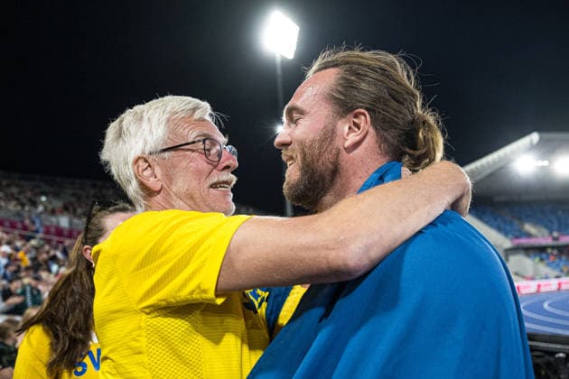 260810 Wictor Petersson of Sweden celebrates after competing in men s shot put during day 1 of the 2026 European Athletics Championships on August 10, 2026 in Birmingham. Photo: Maxim Thore BILDBYRAN kod MT MT1064 friidrott athletics friidrett friidrotts-em em friidretts-em 2026 european athletics championships 1 bbeng sverige jubel shot put kula kulestot Copyright: MAXIMxTHORE BB260810MT177