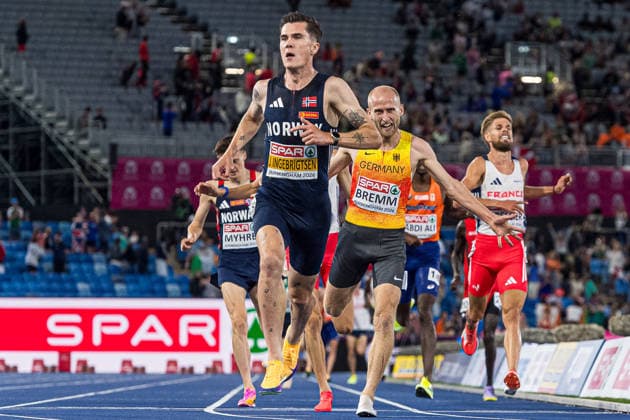 260810 Jakob Asserson Ingebrigtsen of Norway competes in men s 5000 meter during day 1 of the 2026 European Athletics Championships on August 10, 2026 in Birmingham. Photo: Mathias Bergeld BILDBYRAN kod MB MT1064 friidrott athletics friidrett friidrotts-em em friidretts-em 2026 european athletics championships 1 bbeng norge jubel Copyright: MATHIASxBERGELD BB260810MB156